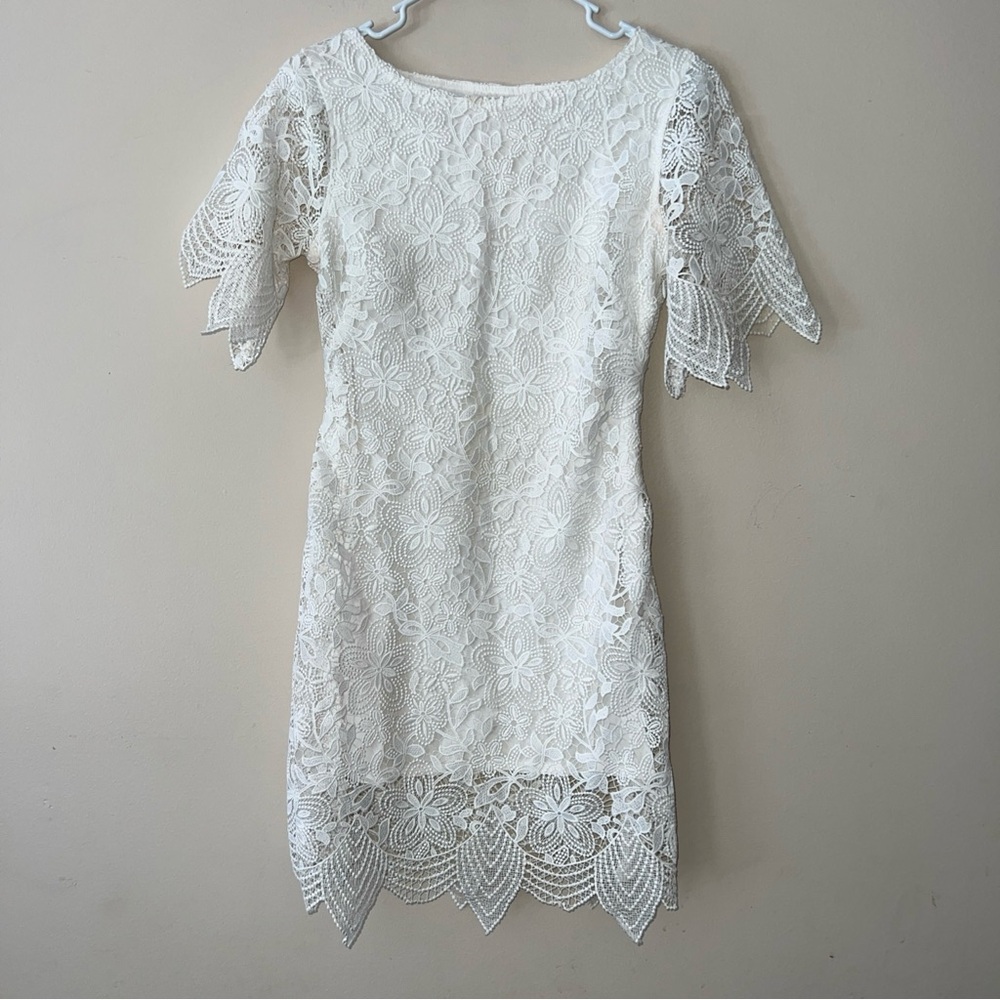 Anthropologie Charleston A-Line Dress White Lace Lined Women’s US 2P UK 6p
